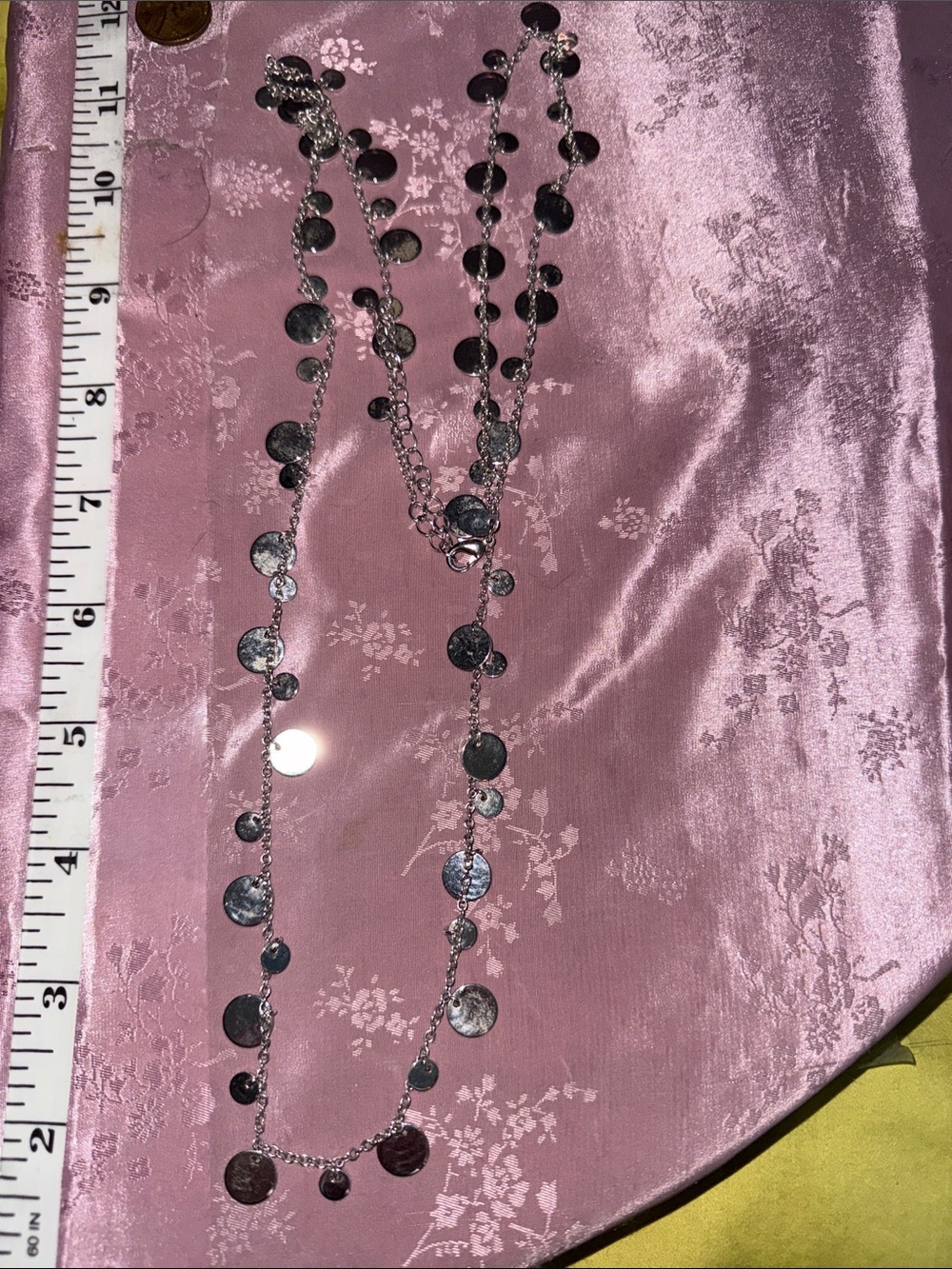 Silver Disc Station Necklace by LIA Sofia